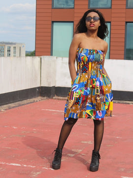 Vestido elástico patchwork - Ropa festival