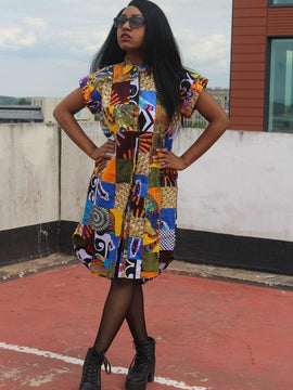 Patchwork Festival Dress in a Shirt Dress Style