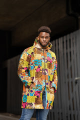 Patchwork Hooded Jacket - Continent Clothing 