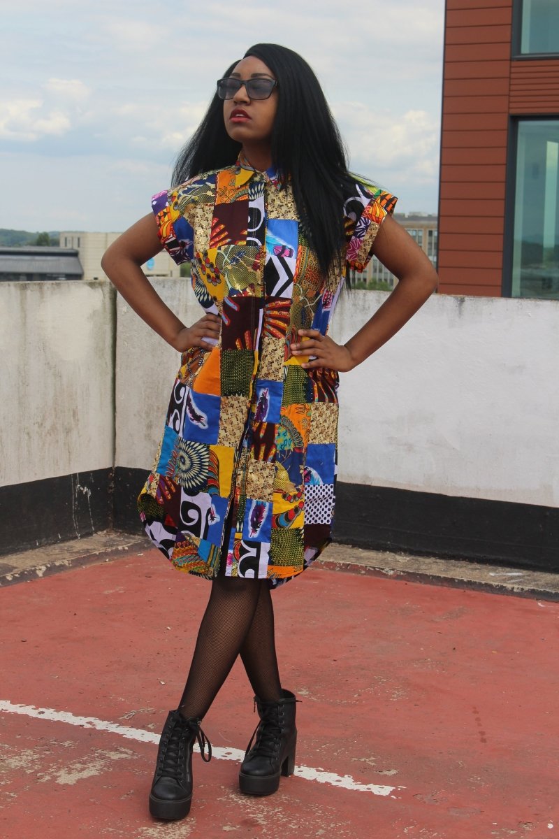 Patchwork Shirt Dress - Crazy Colourful Festival Dress - Continent Clothing Patchwork Shirt Dress - Crazy Colourful Festival Dress - Continent Clothing