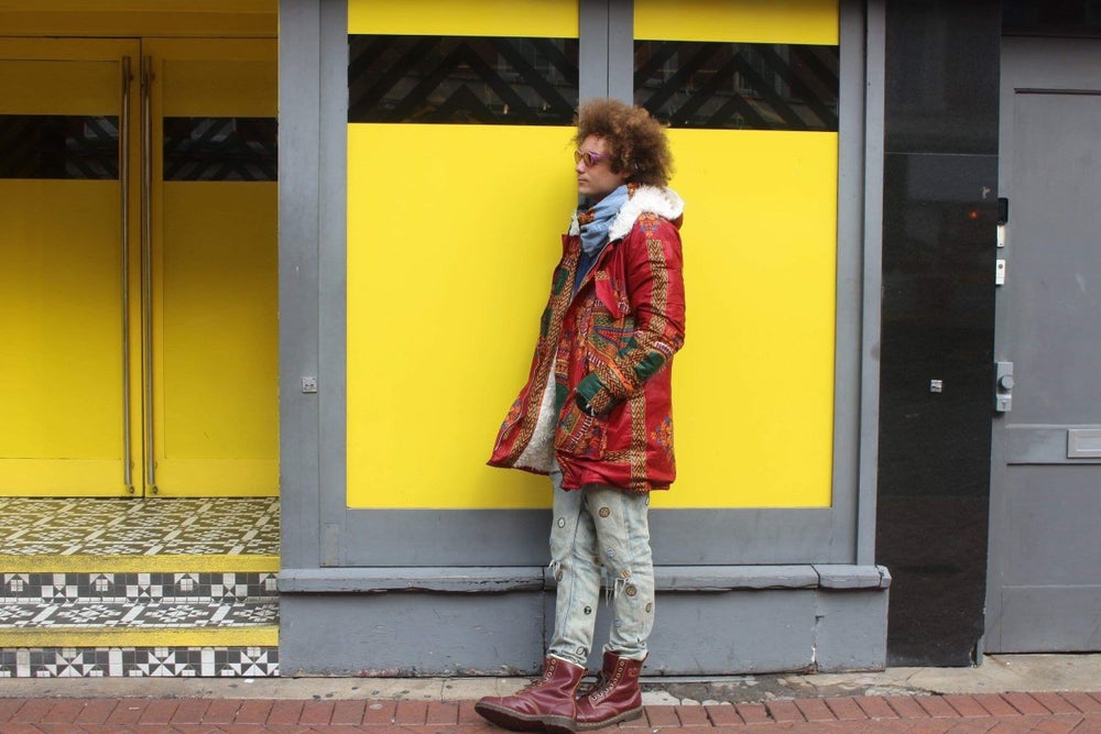 Red Dashiki Winter Coat - African Coat - African Parka - Continent Clothing 