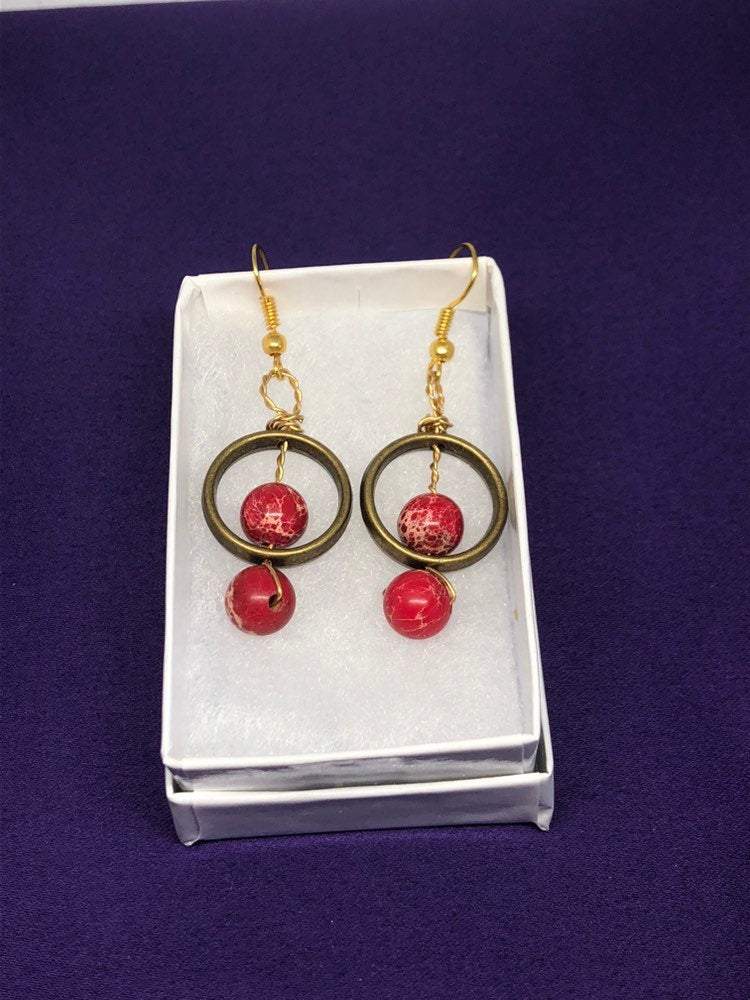 Red Jasper Crystal Earrings - Continent Clothing 