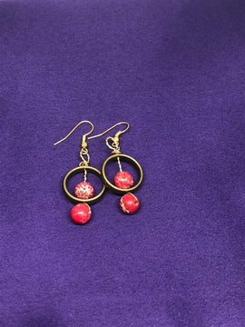 Roter Jaspis Kristall Ohrringe