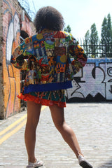 Retro Bomber Jacket in Patchwork - Continent Clothing 