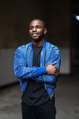 Retro Bomber Jacket in Purple - Festival Clothing - Continent Clothing 