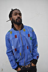 Retro Bomber Jacket in Purple - Festival Clothing - Continent Clothing 