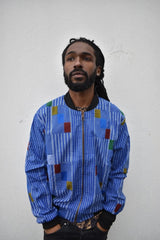 Retro Bomber Jacket in Purple - Festival Clothing - Continent Clothing 