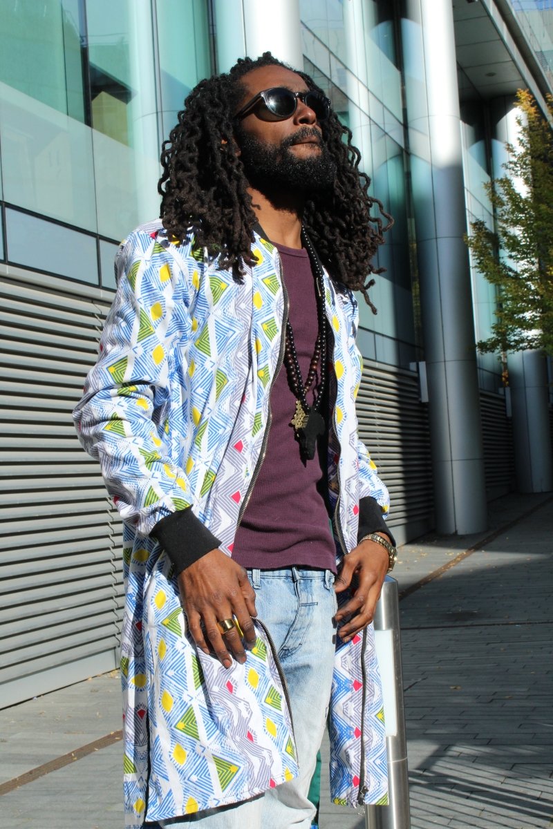 Scribble me Crazy African Winter Trench Coat - Continent Clothing 