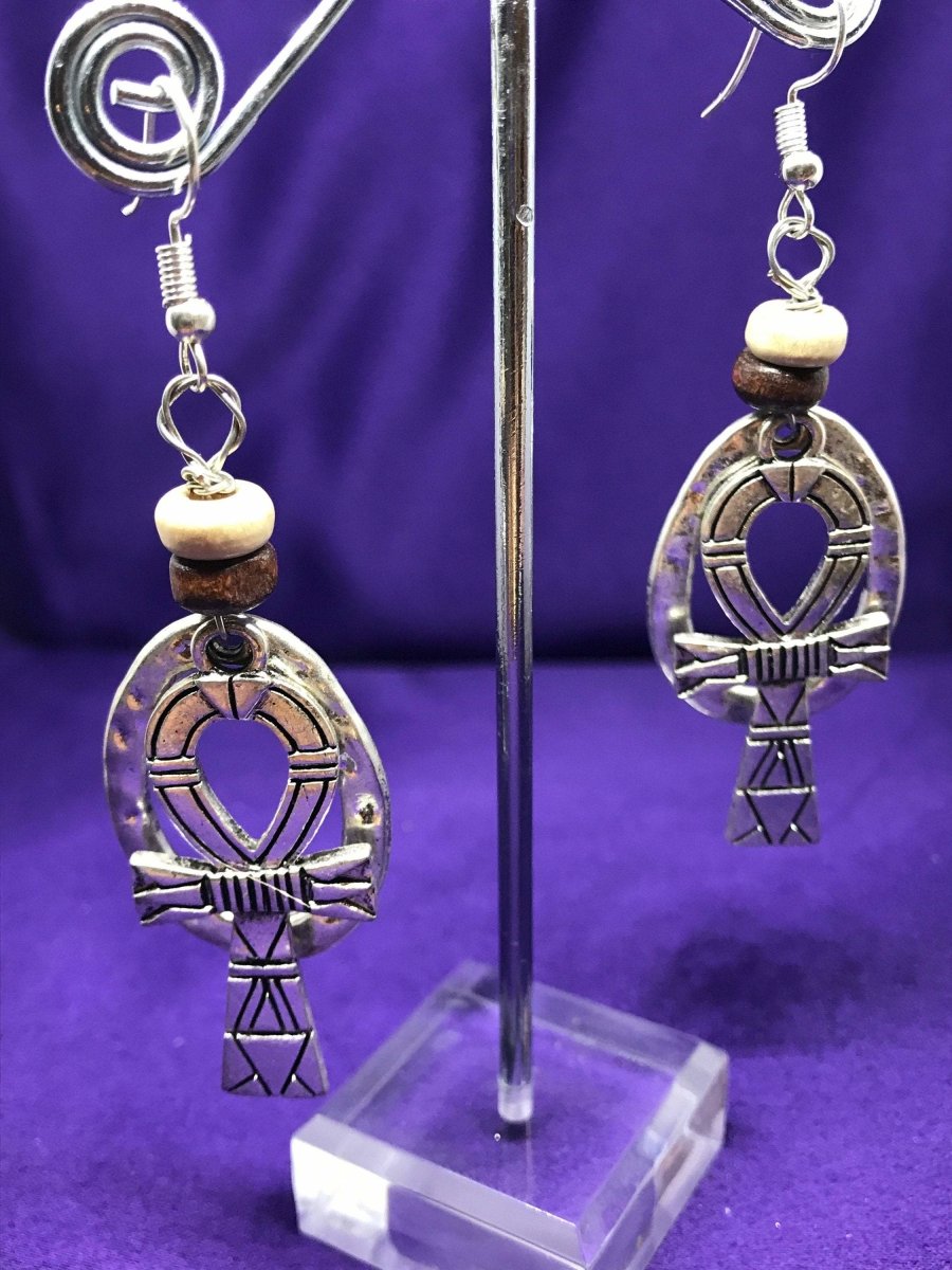 Silver Ankh Hoops - Continent Clothing 