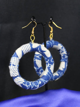 Subtle Blue African Print Earrings