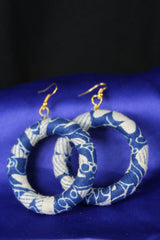 Subtle Blue African Print Earrings - Continent Clothing 