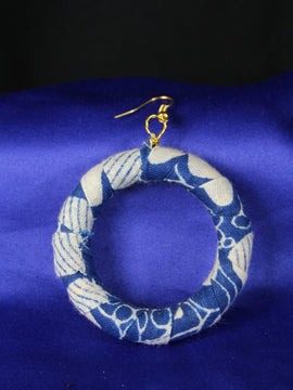 Subtle Blue African Print Earrings