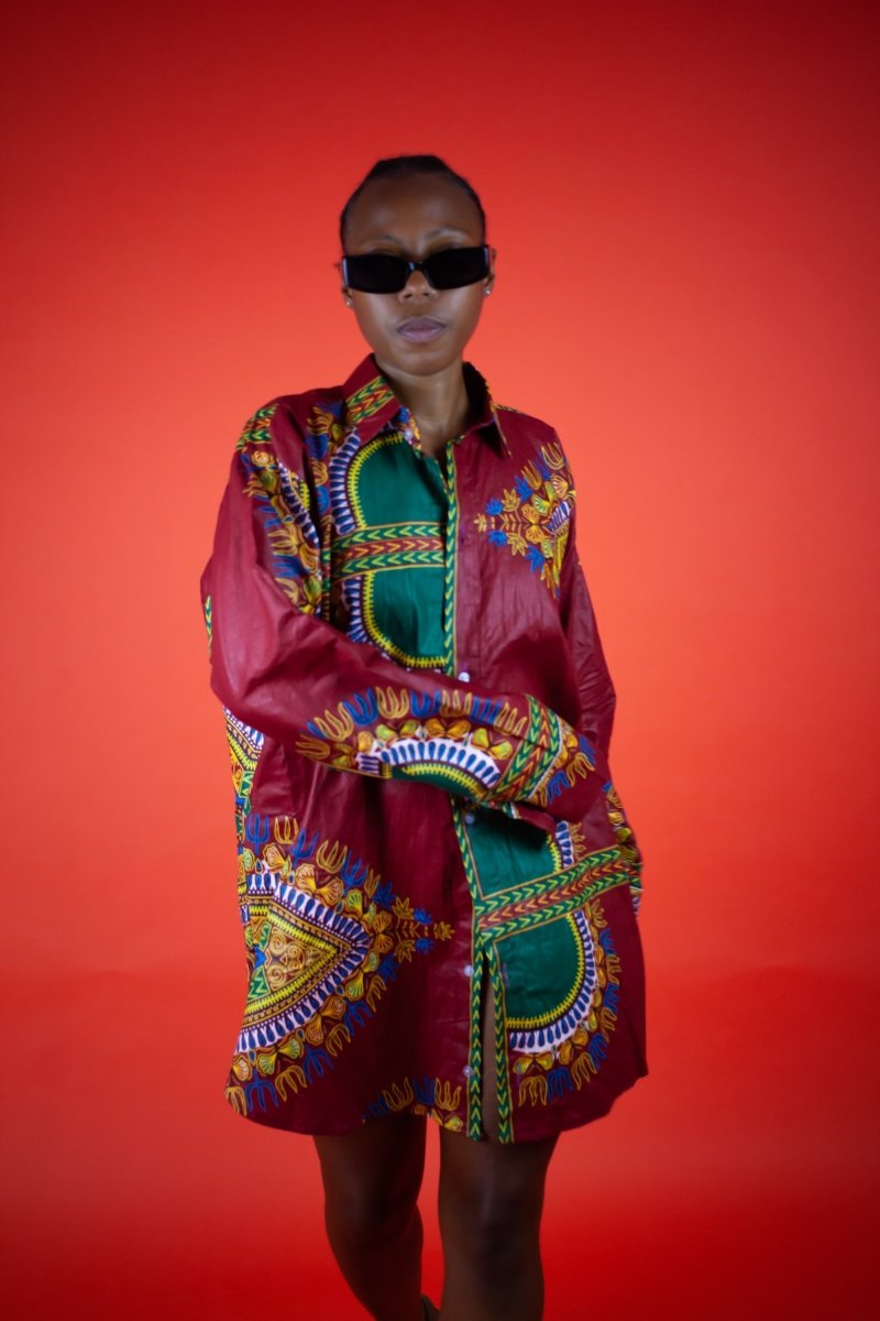 Women's African Print Shirt Oversized - Continent Clothing 