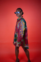Women's African Print Shirt Oversized - Continent Clothing 