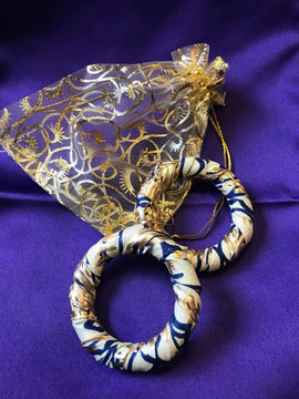 Zero Waste Up Cycled Creolen in Orange African Print